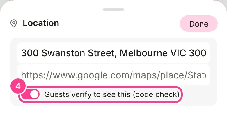The Location sheet with the Guests verify to see this switch turned on and circled