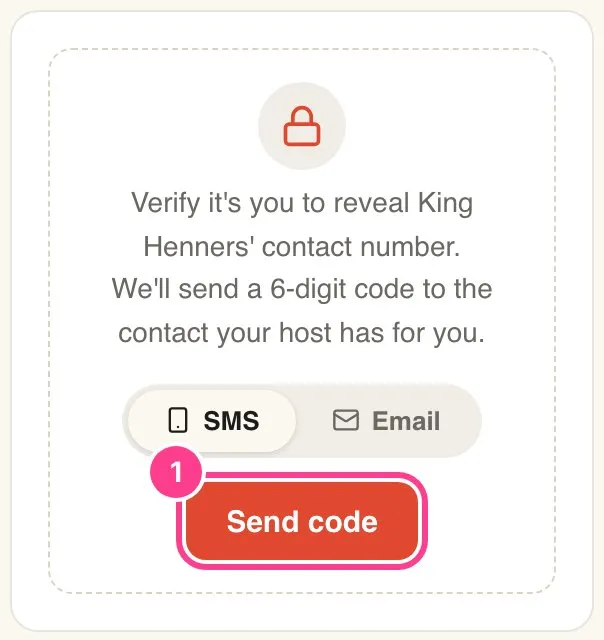 A locked card that says Verify it’s you, with the Send code button circled